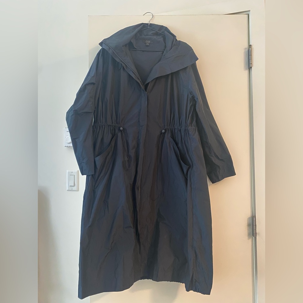 COS Women's Blue Nylon Hooded Jacket